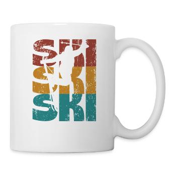 Retro Skier Vintage Skiing Old School Ski - Mug - white - Right