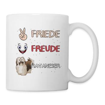 Havaneser Friede Freude Havaneser - Tasse - Weiß - Rechts