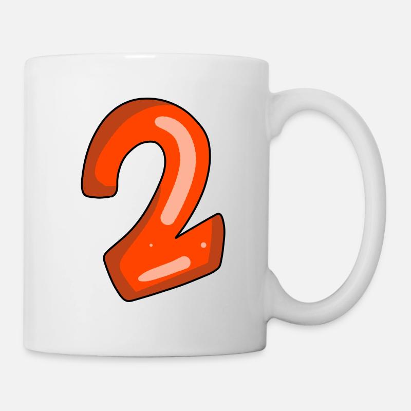 2 rot - Tasse - Weiß