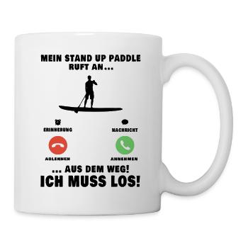 Stand Up Paddle Anruf SUP Board Paddling - Tasse - Weiß - Rechts