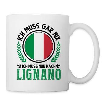 Lignano Italien Urlaub Reise Geschenk - Tasse - Weiß - Rechts