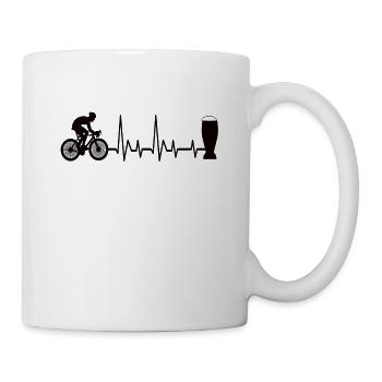 Road bike and beer - Mug - white - Right