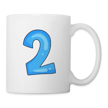 2 blau - Tasse - Weiß - Rechts