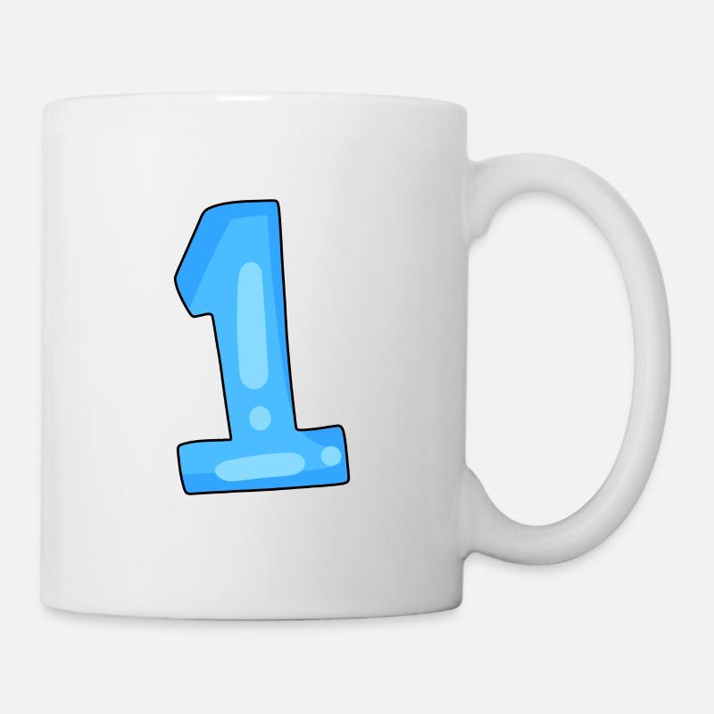 1 hellblau - Tasse - Weiß