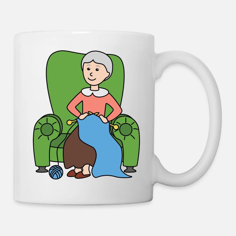 Oma Stricken - Tasse - Weiß