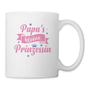 Papa's kleine Prinzessin Vater und Tochter - Tasse - Weiß - Rechts
