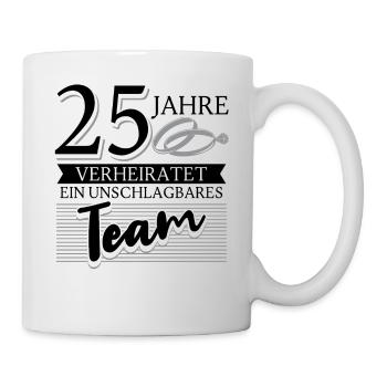 Silberhochzeit 25 Jahre Verheiratet Hochzeitstag - Tasse - Weiß - Rechts