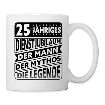 25 Jähriges Dienstjubiläum Firmenjubiläum - Tasse - Weiß - Rechts