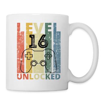 Level 16 freigeschaltet - Tasse - Weiß - Rechts