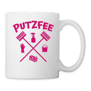 Putzfee Lustiger Spruch Putzfrau Haushalt Geschenk - Tasse - Weiß - Rechts