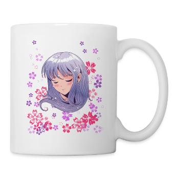 Anime fille fleur Manga Cosplay - Mug blanc - blanc - Droite