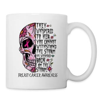 Breast Cancer Awareness Sugar Skull - Tasse - Weiß - Rechts