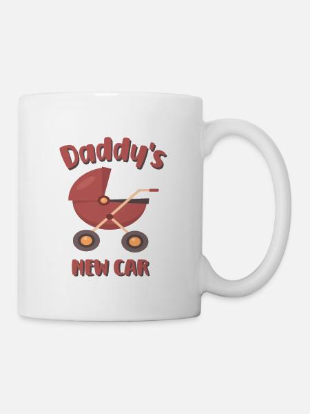 Papas neues Auto – Kinderwagen – Baby - Tasse - Weiß