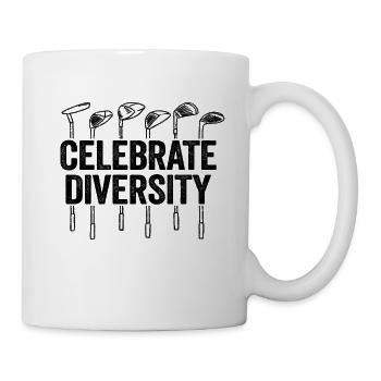 Celebrate Diversity Funny Golfing - Mug - white - Right