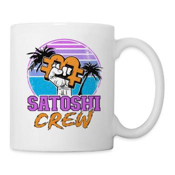 Satoshi Crew Cryptocurrency Retrowave BTC Bitcoin - Mug - white - Right