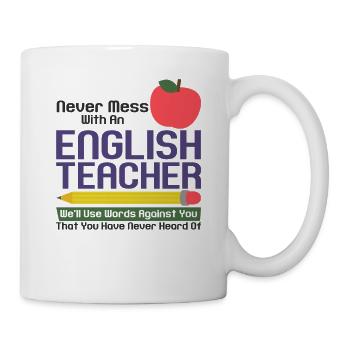 Lustig Englischlehrer Lehrerin Englisch Vokabeln - Tasse - Weiß - Rechts