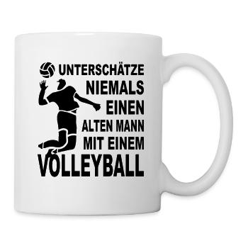 Alter Mann Volleyball Opa Beachvolleyball - Tasse - Weiß - Rechts
