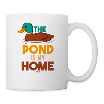 Duck swims in the pond duck bird - Mug - white - Right