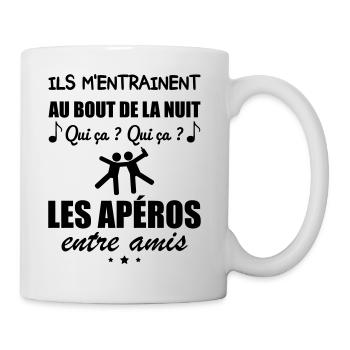 Ils m'entraînent au bout de la nuit les apéros - Mug blanc - blanc - Droite
