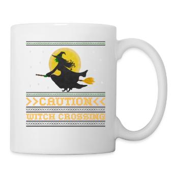 Sorcière Avec Le Bealon Ugly Halloween 2021 Caution femmes - Mug blanc - blanc - Droite