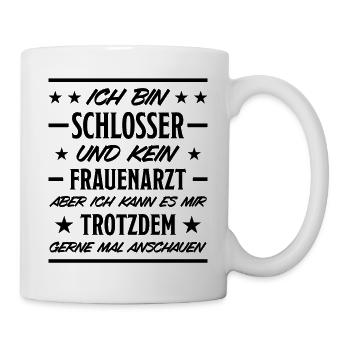Schlosser Lustiger Spruch Beruf Schloss Geschenk - Tasse - Weiß - Rechts