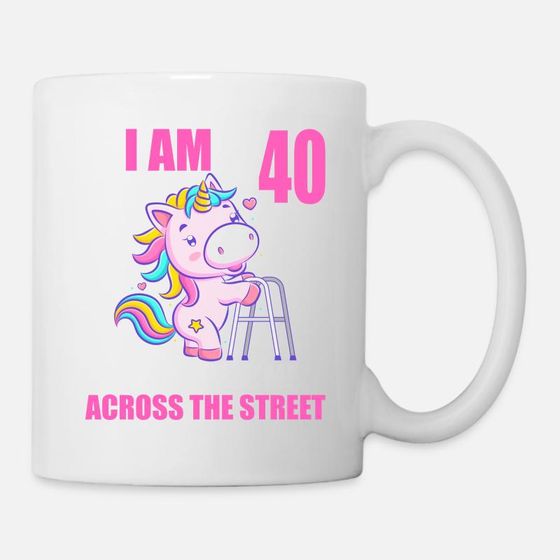 40 please help me across road 40th birthday - Mug - white