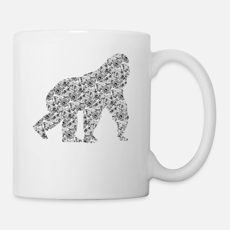 Gorillas Pattern Gorilla - Mug - white