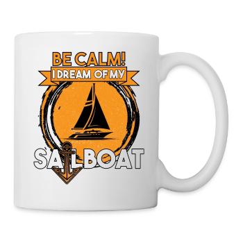 SKIPPER BIN ICH AUF MEINEN SEGELBOOT YACHT - Tasse - Weiß - Rechts