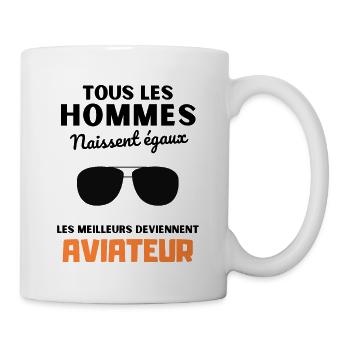 Les meilleurs deviennent aviateur cadeau aviateur - Mug blanc - blanc - Droite