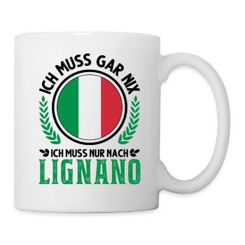 Lignano Italien Urlaub Reise Geschenk - Tasse - Weiß - Rechts
