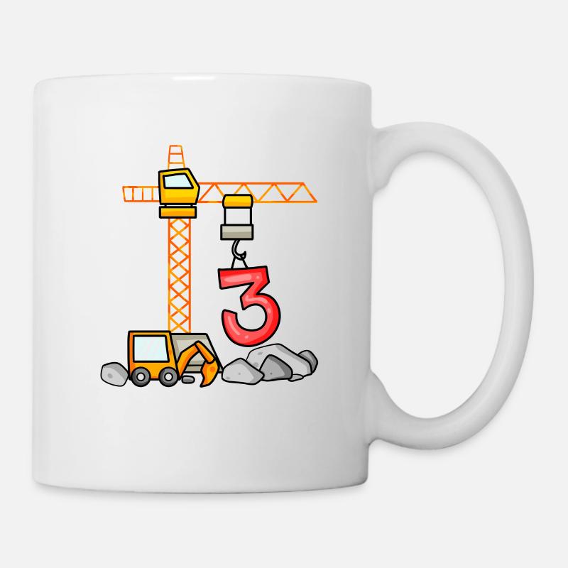 Bagger T-shirt 3. Anniversaire 3 ans garçon chemise - Mug blanc - blanc
