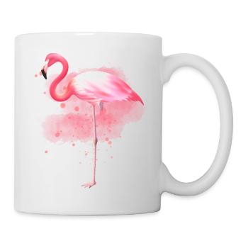 Flamingo Design Watercolor Cute Wild Bird Graphic - Tasse - Weiß - Rechts