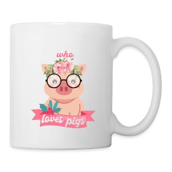 Pig / Schwein - Tasse - Weiß - Rechts