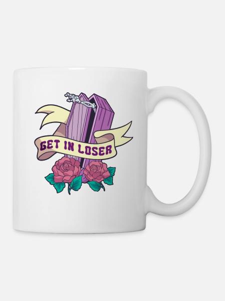 Get In Loser Coffin Kawaii Pastel Goth Aesthetic H - Mug - white