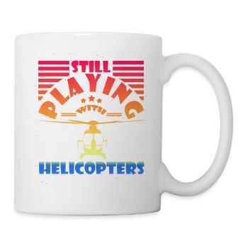 Hubschrauber Pilot Helicopter Geschenk Modellbau - Tasse - Weiß - Rechts