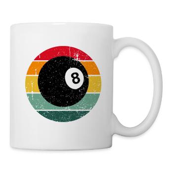 Vintage Retro Billiard Billard Pool Billardkugel - Tasse - Weiß - Rechts