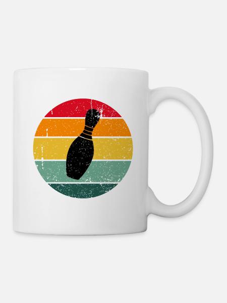 Vintage Retro Bowling Kegeln Sport Freizeit - Tasse - Weiß