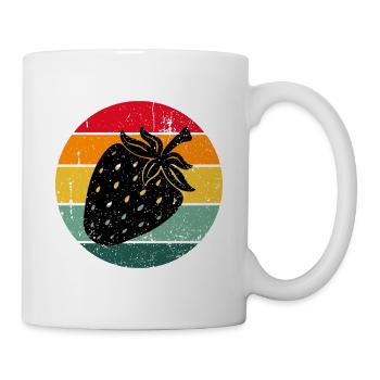 Vintage Retro Strawberry Fruit Fruit Strawberries - Mug - white - Right