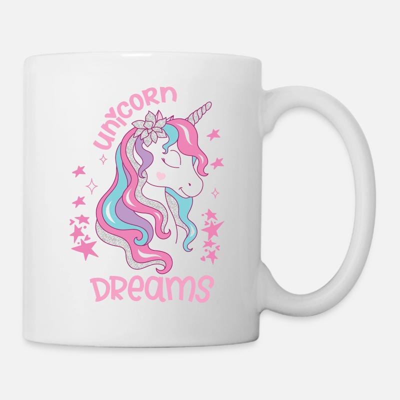 Zitate von Einhörnern Träume von Einhörnern - Tasse - Weiß