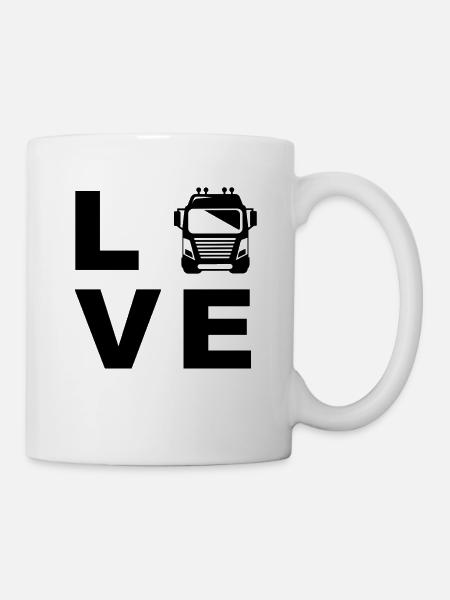 Love Camion chauffeur LOVE Routier routier - Mug blanc - blanc