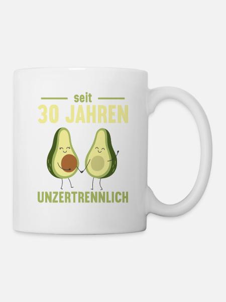 30 Jahre verheiratet Avocado 30. Hochzeitstag - Tasse - Weiß