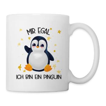 Mir egal ich bin ein Pinguin - Tasse - Weiß - Rechts