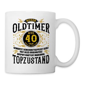 40 Geburtstag 40. Jubiläum 40 Ehrentag Geschenk - Tasse - Weiß - Rechts