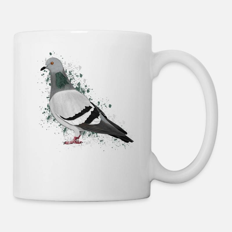 Oiseau pigeon Oiseau Observateur des oiseaux - Mug blanc - blanc