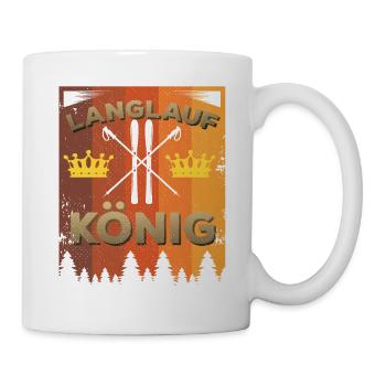 Skilangläufer läuft Skilanglauf auf Ski - Tasse - Weiß - Rechts
