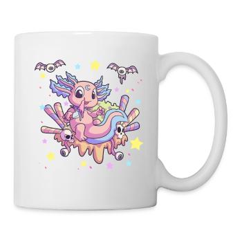 Pastel Goth Cute Creepy Axolotl Gothic Kawaii Menh - Mug - white - Right