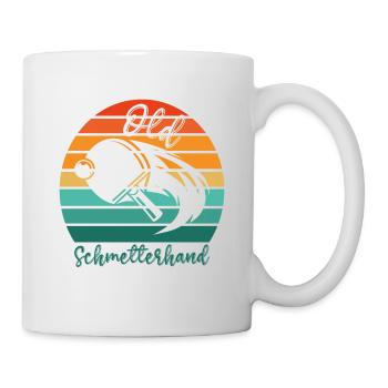 Tischtennis Retro Spieler Old Schmetterhand - Tasse - Weiß - Rechts