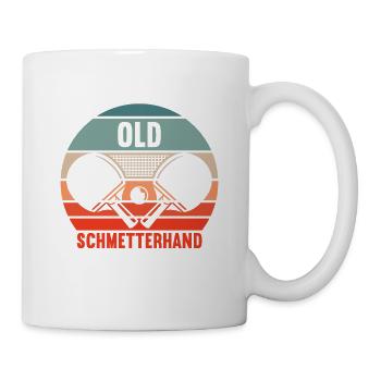 Tischtennis Retro Spieler Old Schmetterhand - Tasse - Weiß - Rechts