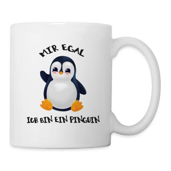 Mir egal ich bin ein Pinguin - Tasse - Weiß - Rechts