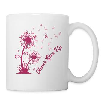Breast Cancer Awareness Dandelion Never Give Up - Mug - white - Right